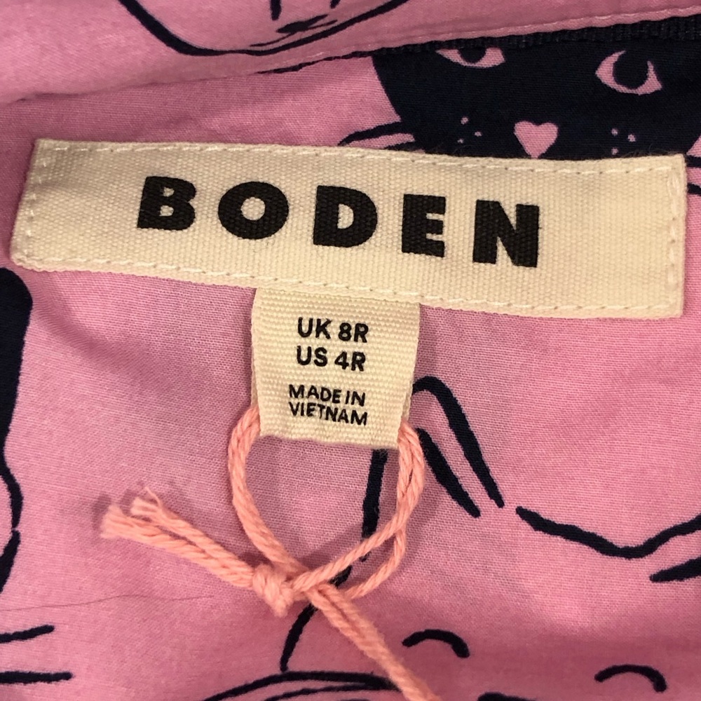 Boden black/Pink Cat Print Button-Up Shirt - Picture 9 of 12